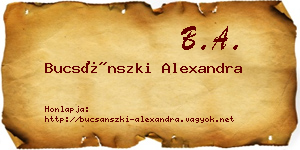 Bucsánszki Alexandra névjegykártya