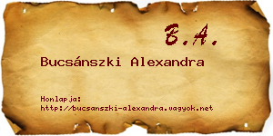 Bucsánszki Alexandra névjegykártya