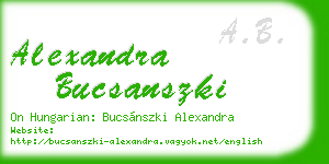 alexandra bucsanszki business card